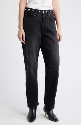 Rails Samo Stud Detail High Waist Jeans in Black Stone Studded at Nordstrom, Size 23