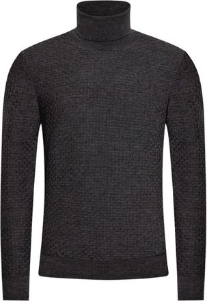 Trussardi Heren Merinos Wol Dolcevita Trui - Heren - Coltruien - Grijs - XL - Wol - Truien & Vesten