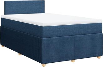 vidaXL Cama Box Spring Con Colch&oacute;n Tela Azul 120x200 Cm Vidaxl