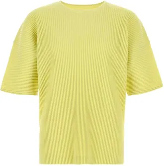 Issey Miyake Yellow Round Neck T-Shirts