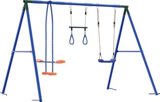 vidaXL Juego De Columpios Exterior Multicolor Acero Y Pe Vidaxl