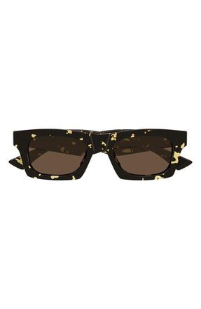 Bottega Veneta 51mm Rectangular Sunglasses in Havana at Nordstrom