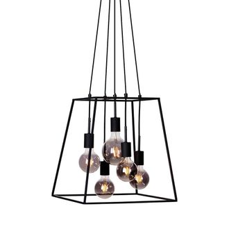 Netlighting Almodovi Industrial Retro 6 Light Cluster Pendant Ceiling Light E27 in Black