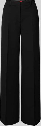 HUGO BOSS Wide Leg Anzughose mit B&uuml;gelfalten Modell Hasene in Black, Gr&ouml;&szlig;e 42
