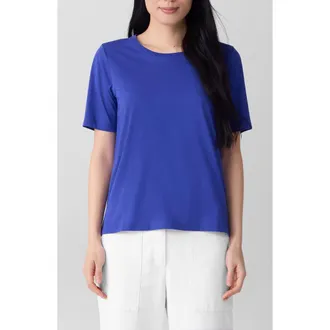 Eileen Fisher Crewneck Organic Cotton T-Shirt in Royal at Nordstrom Rack, Size Xx-Small
