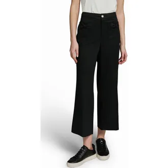 Karl Lagerfeld Bow Pocket Crop Pants in Black at Nordstrom, Size 16
