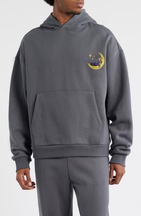 Market Night Rider Cotton Graphic Hoodie in Asphalt at Nordstrom, Size X-Large