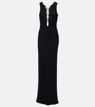 Givenchy Embellished cutout jersey gown