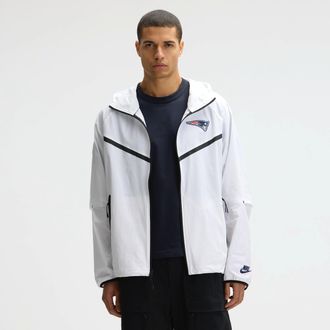 Nike New England Patriots Rivalries Collection Tech Nike Mens NFL Full-Zip Jacket in White | 05AH10A8K-2CZ