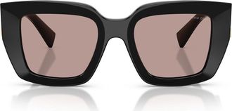 Miu Miu 51mm Gradient Square Sunglasses in Black /Light Purple Brown at Nordstrom