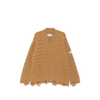 Maison Margiela Distressed Ribbed-knit Cardigan