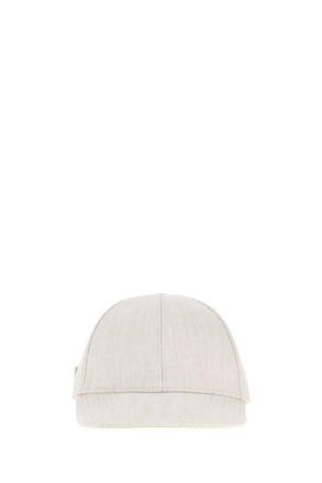 Prada White Textured Baseball Hat