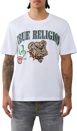 True Religion Bulldog Graphic T-Shirt in Optic White at Nordstrom, Size Xxx-Large