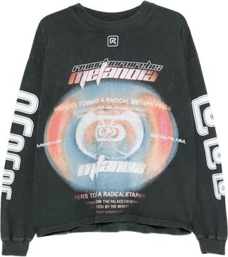 RRR123 graphic long-sleeve T-shirt - Black