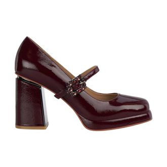 Alma En Pena Schoen met brede hak - Dames - Pumps - Rood - 38 EU - Schoenen