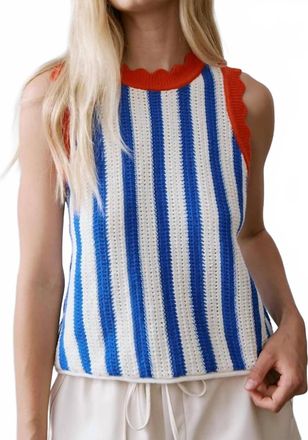 M&eacute;lissa Nepton Azul Sweater In Blue Vertical Stripe