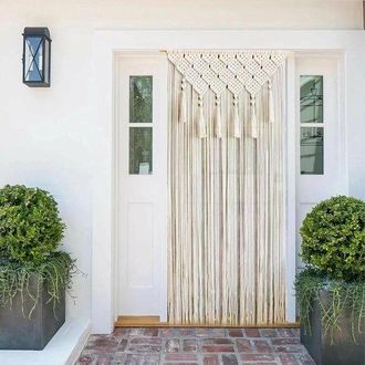 OEM Cortina De Puerta De Macram&eacute; Tejida A Mano De 65 X 200 Cm, Estilo Bohemio, De Algod&oacute;n, Separador De Ambientes