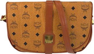 MCM Visetos Leather Shoulder Bag