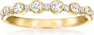 Ross-Simons Bezel-Set Lab-Grown Diamond Ring in 18kt Gold Over Sterling