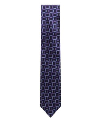 Ermenegildo Zegna geometric-pattern tie - men - Mulberry Silk - One Size - Blue