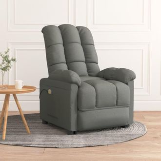 vidaXL Sill&oacute;n De Masaje De Tela Gris Oscuro Vidaxl