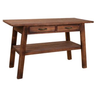 Wanderlust Deco Recibidor De Madera Marr&oacute;n 127x56x76h Cm