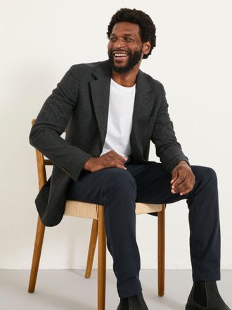 Fat Face FatFace Witley Grey Wool Micro Check Blazer