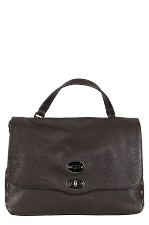 Zanellato Brown Pebbled Leather Shoulder Bag