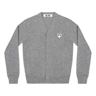 Comme Des Gar&ccedil;ons Cardigan White heart Light Grey AZ-N066-051-1