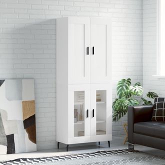 vidaXL Vidaxl - Aparador Alto Madera Contrachapada Blanco 69,5x34x180 Cm