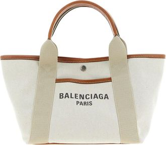 Balenciaga Kleine Biarritz Shopper - Dames - Tassen - Beige - Maat: ONE Size Katoen