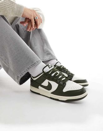 Nike Dunk Low Retro sneakers in white and khaki