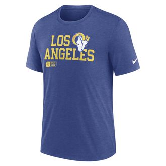 Nike Los Angeles Rams Overlap Lockup Nike Mens NFL T-Shirt in Blue | NJFDEX4995-U66