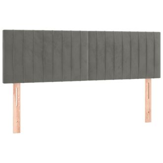 vidaXL Cabecero Con Led De Terciopelo Gris Claro 144x5x78/88 Cm Vidaxl