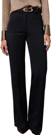 Reiss Priya High Waist Flare Leg Pants in Navy at Nordstrom, Size 10