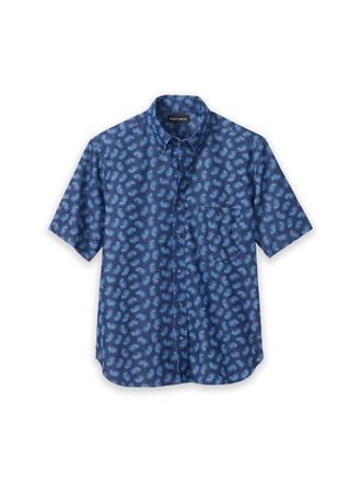 Paul Fredrick Cotton Denim Paisley Casual Shirt