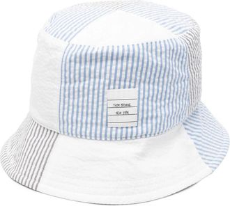 Thom Browne Stijlvolle Bucket Hat voor Zomerdagen - Heren - Hoeden - Wit - M - Katoen - Accessoires
