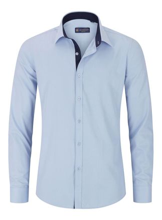 TruClothing Blue Button Down Cuff Long Sleeve Shirt