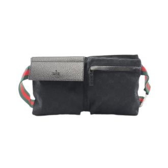Gucci Vintage, unisex, Zwart, ONE Size, Leer, Pre-owned Canvas Belt Bag