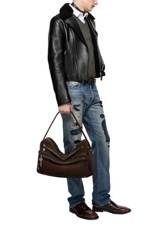 Acne Studios Camero Calfskin Leather Shoulder Bag - Brown