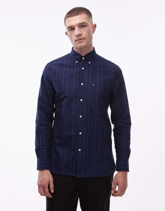 Tommy Hilfiger Heritage - Camicia Oxford blu navy gessata