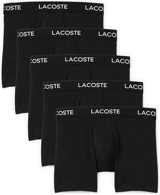 Lacoste 5-pack Cotton Boxer Briefs Mens Underwear Black : XXL (EUR 8), Cotton/Elastane