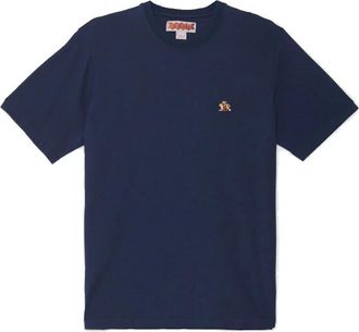 Baracuta T-Shirts, male, Blue, Size: XL Icon Logo Embroidered Tee