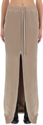 Rick Owens Beige Solid Maxi Skirt