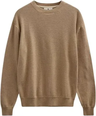 Anerkjendt Truien & Vesten, Heren, Beige, L, Katoen, Anerkjendt- Akebbe Cotton/Silk knit incense 902182