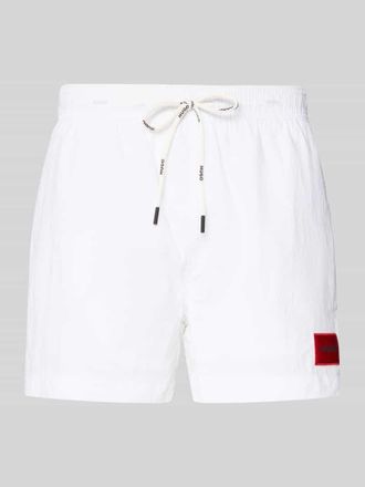 HUGO BOSS Badeshorts mit Label Patch Modell DOMINICA in Weiss, Gr&ouml;&szlig;e XXL