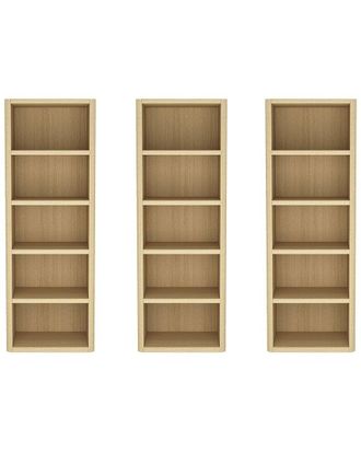 Manhattan Comfort Set Of 3 Rivington Modern Open Bookcases (5-Shelf)