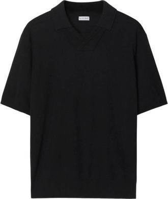 Burberry V-Neck Wool Polo Shirt, Size X-Small