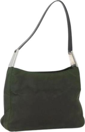 Prada Pre-owned Nylon Schoudertas - Dames - Vintage Schoudertas - Groen - ONE Size - Nylon - Vintage