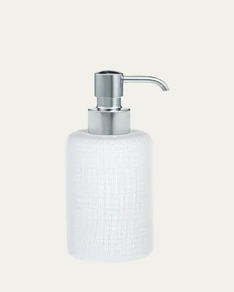 Labrazel Cambric Glass Soap Dispenser, White Enamel